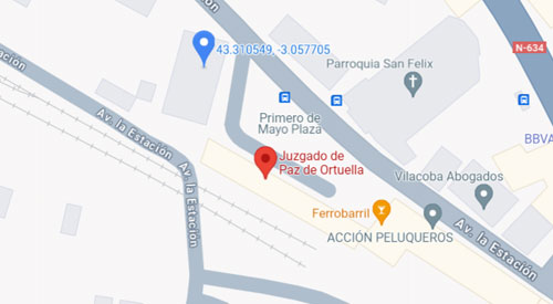 localiza el Registro Civil-Juzgado de paz de Ortuella Bilbao