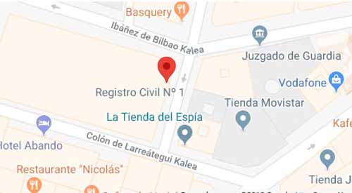 mapa registro civil bilbao